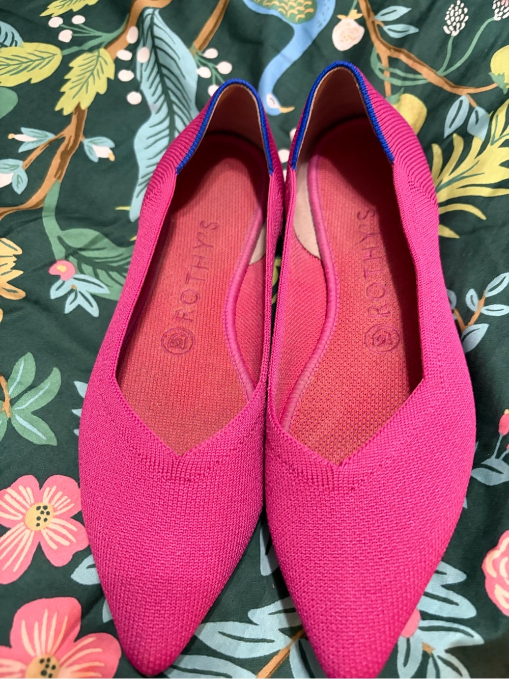 Rothy's Women’s Pointed Flat in Hot Pink